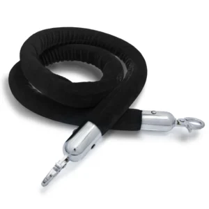 Afzetkoord 150 cm zwart velours (chroom)