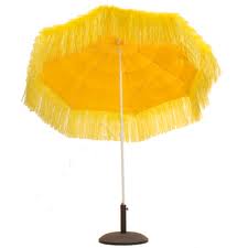 Raffia parasol Geel