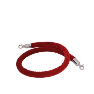 Afzetkoord 150 cm rood velours (chroom)