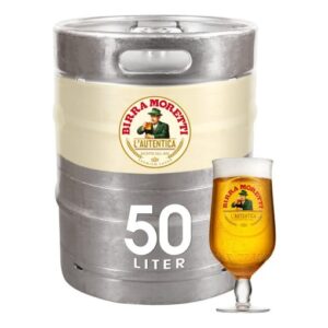 Biervat 50 liter Birra Moretti ( 200 glazen )