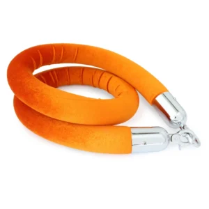 Afzetkoord 150 cm oranje velours (chroom)