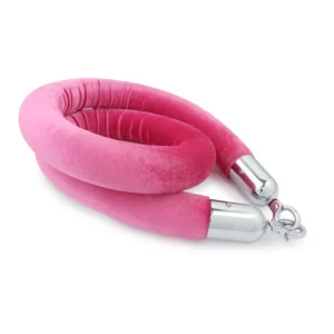 Afzetkoord 150 cm roze velours (chroom)