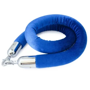 Afzetkoord 150 cm blauw velours (chroom)