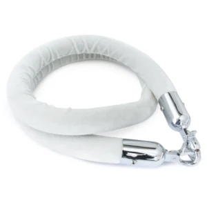 Afzetkoord 150 cm wit velours (chroom)