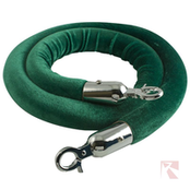 Afzetkoord 150 cm donker groen velours (chroom)